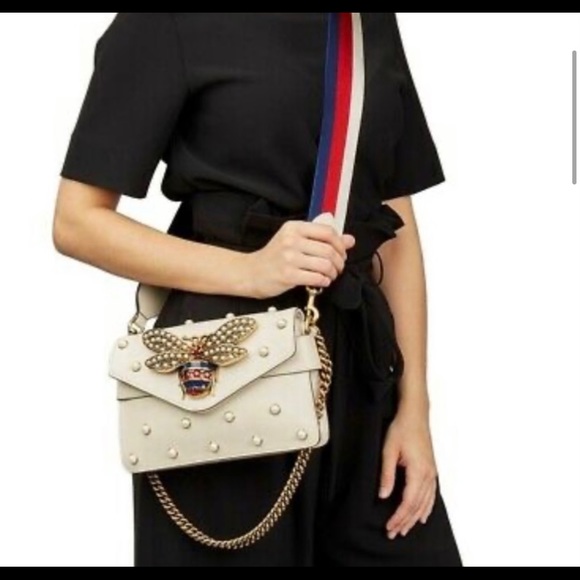 Gucci Broadway Bee ๐ Crossbady Pearl studded Ivory - Picture 4 of 12